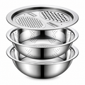 Stainless Steel Stackable Vegetable Cutter Set (Grater & Sieve)