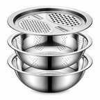 Stainless Steel Stackable Vegetable Cutter Set (Grater & Sieve)