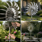 Rust-Resistant Iron Kinetic Wind Spinner (Includes Ground Stake)