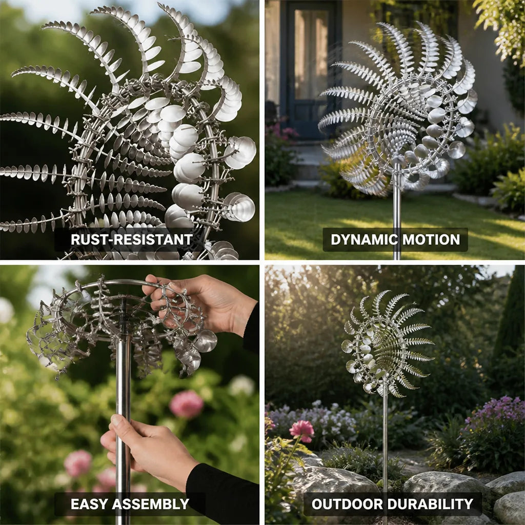 Rust-Resistant Iron Kinetic Wind Spinner (Includes Ground Stake)