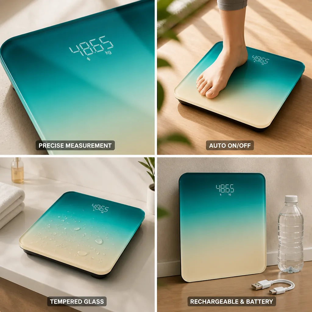 50g Accuracy Rechargeable & Battery-Powered Digital Body Scale