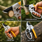 SK5 Steel Ratchet Garden Pruner (Non-Slip Handle)
