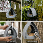 Protective Roof & Hanging Loop Window Bird Feeder