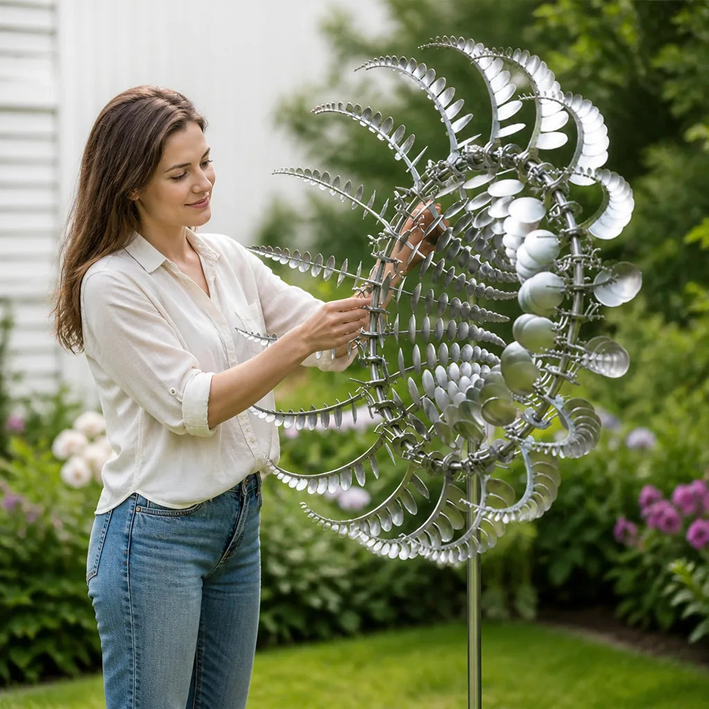Rust-Resistant Iron Kinetic Wind Spinner (Includes Ground Stake)