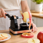Spring-Tensioned Blade & Suction-Base Apple Peeler, Corer & Slicer (3-in-1)