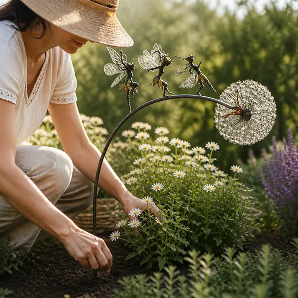 Stainless Steel Weather-Resistant Dandelion Garden Stake (68 or 82 cm)