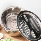 Stainless Steel Stackable Vegetable Cutter Set (Grater & Sieve)