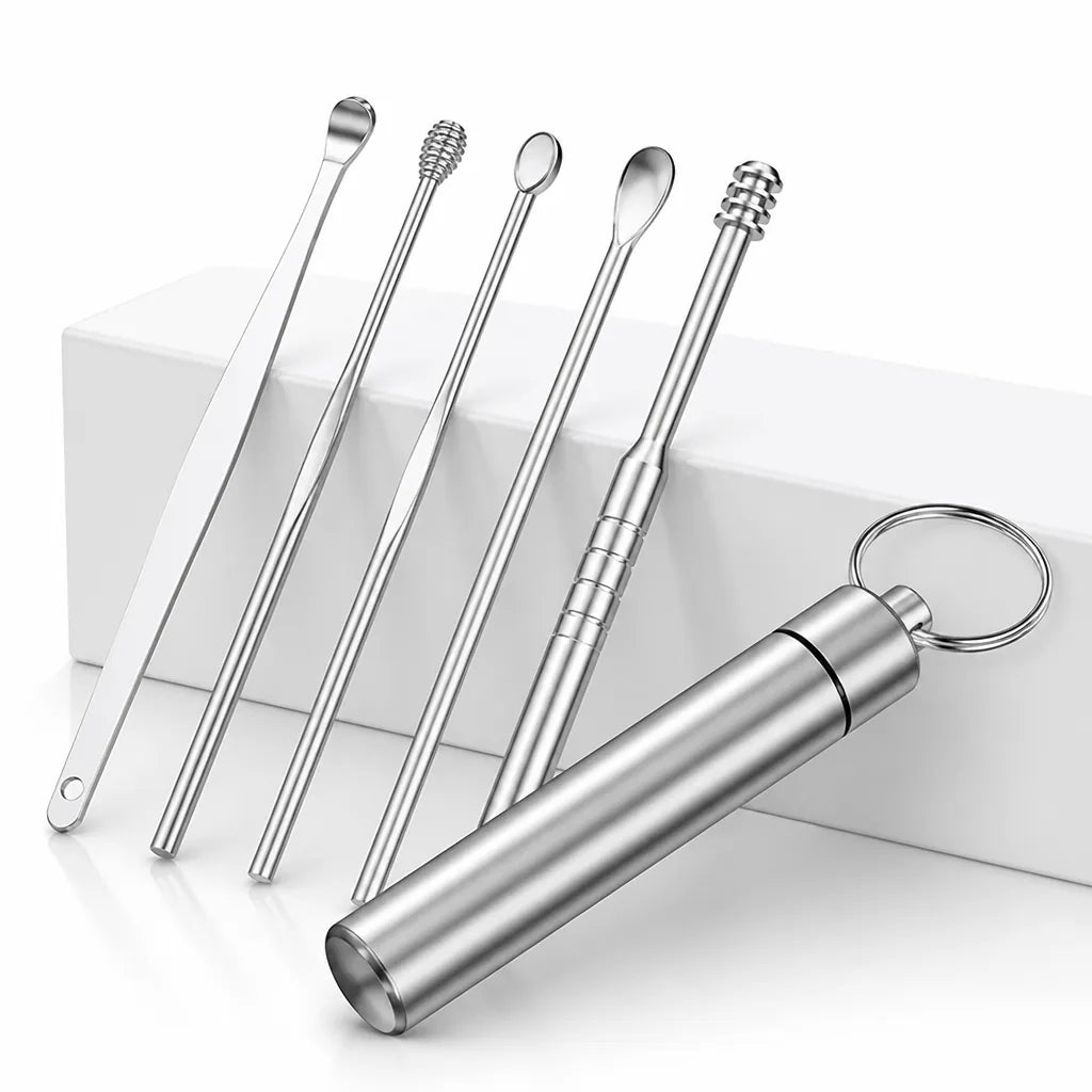 Reusable Stainless Steel Ear Care Kit (6-Piece Set)