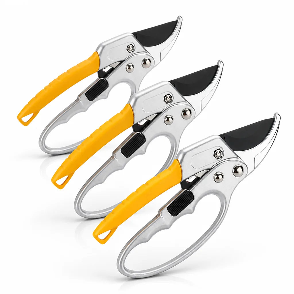 SK5 Steel Ratchet Garden Pruner (Non-Slip Handle)