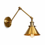 Antique Brass Clear Glass Adjustable Swing-Arm Wall Light (Hardwired)