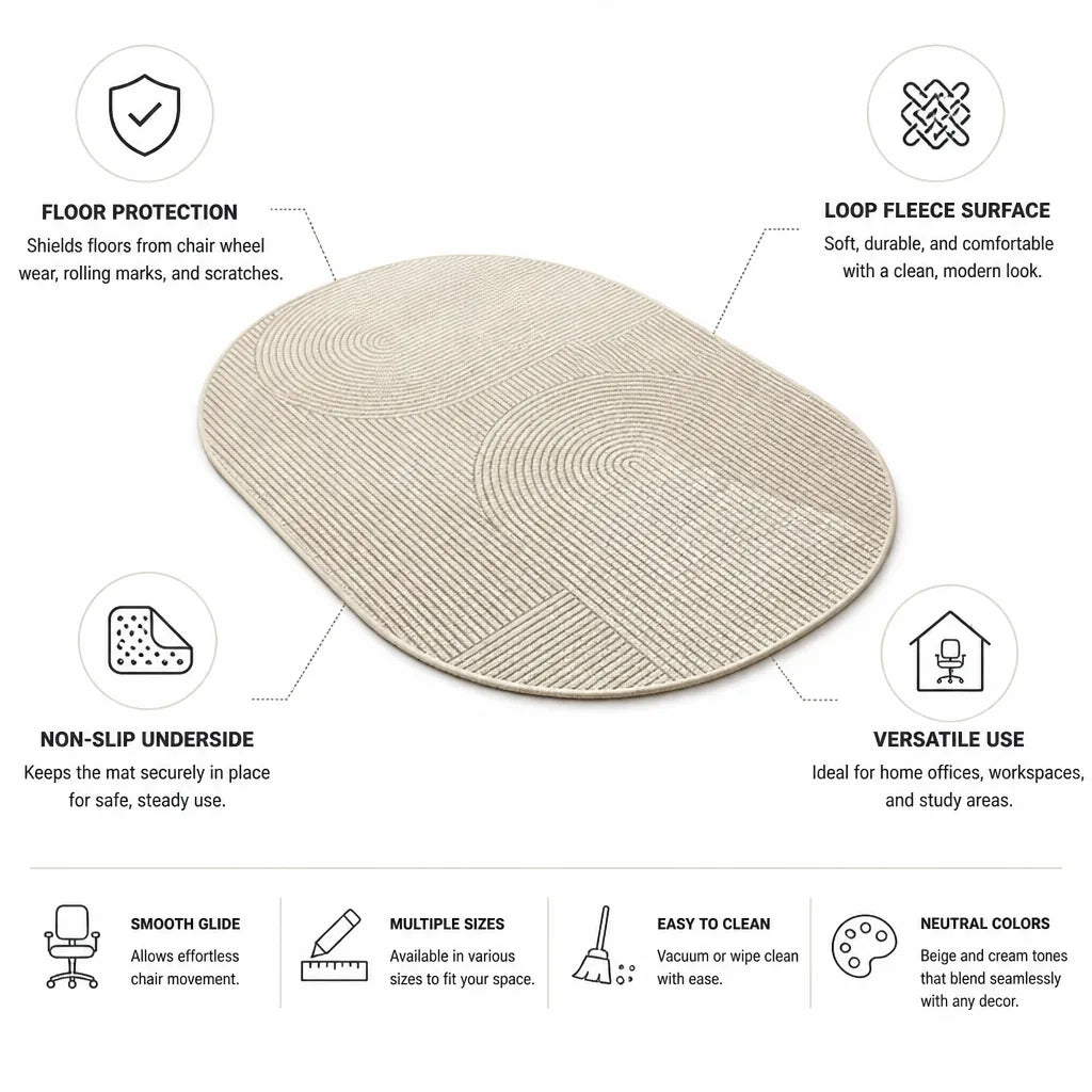 Loop Fleece Non-Slip Office Chair Mat