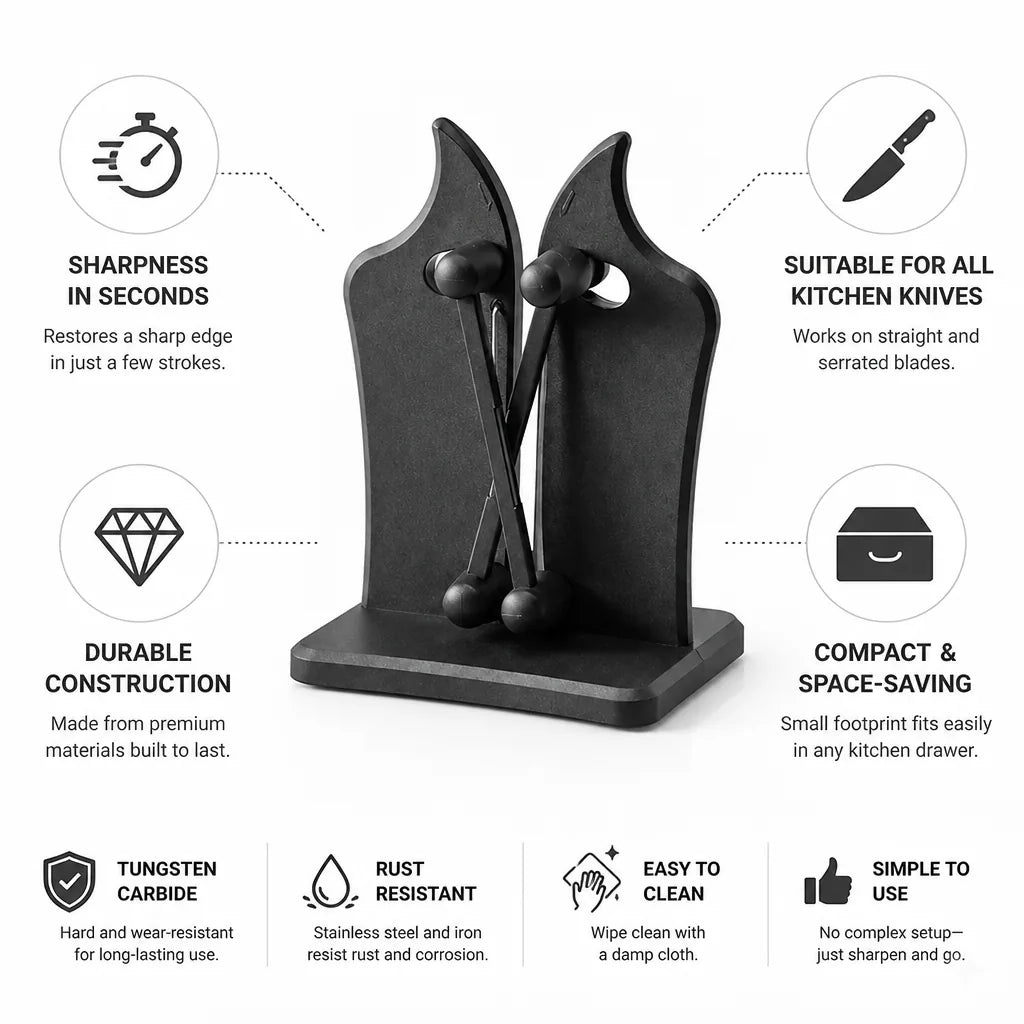 Tungsten Carbide Compact Knife Sharpener (Straight & Serrated)