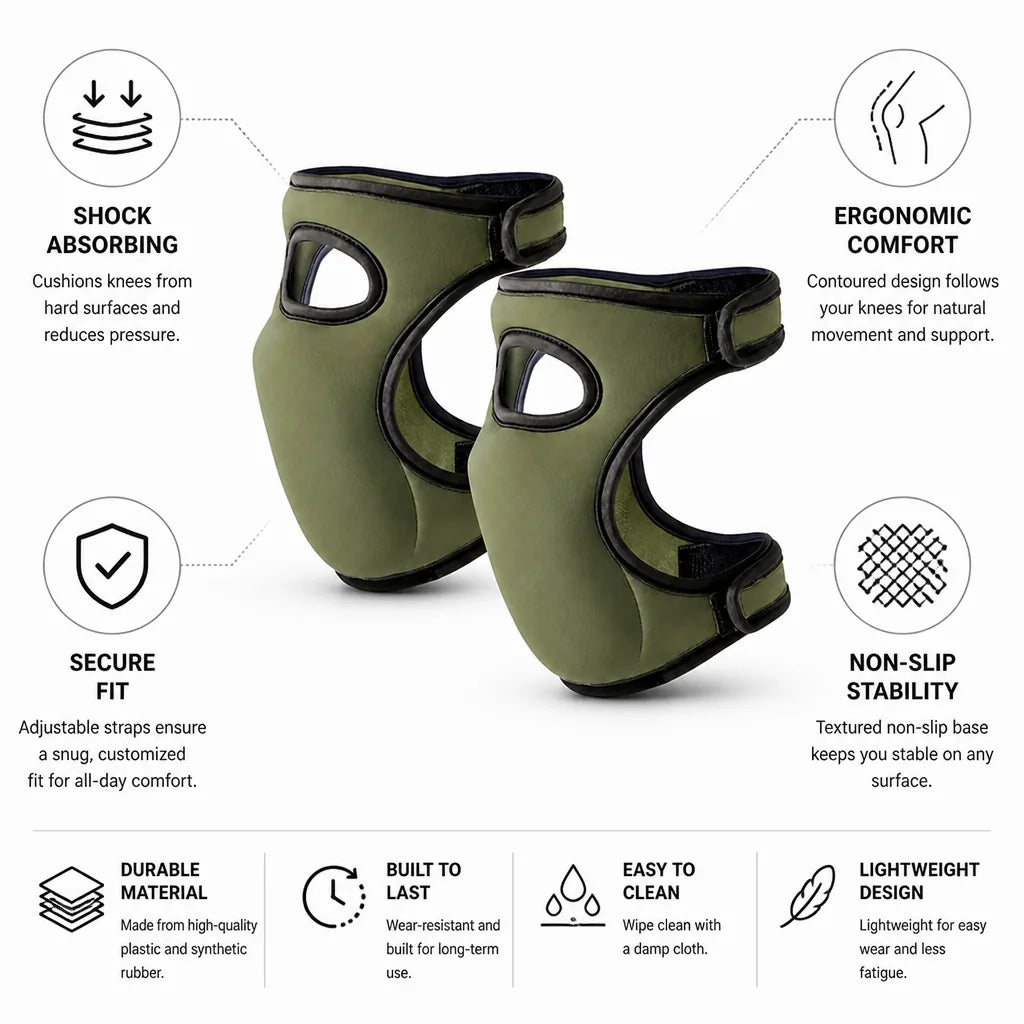 Shock-Absorbing Ergonomic Non-Slip Knee Pads (Pair)