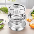 Stainless Steel Stackable Vegetable Cutter Set (Grater & Sieve)