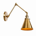 Antique Brass Clear Glass Adjustable Swing-Arm Wall Light (Hardwired)