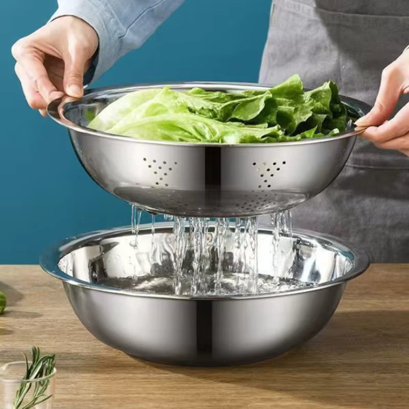 Stainless Steel Stackable Vegetable Cutter Set (Grater & Sieve)