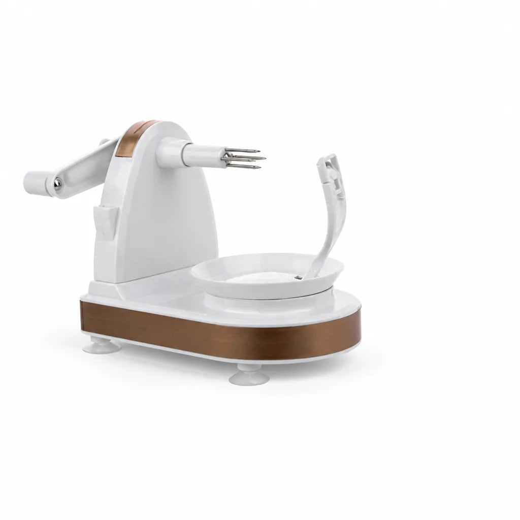 Spring-Tensioned Blade & Suction-Base Apple Peeler, Corer & Slicer (3-in-1)