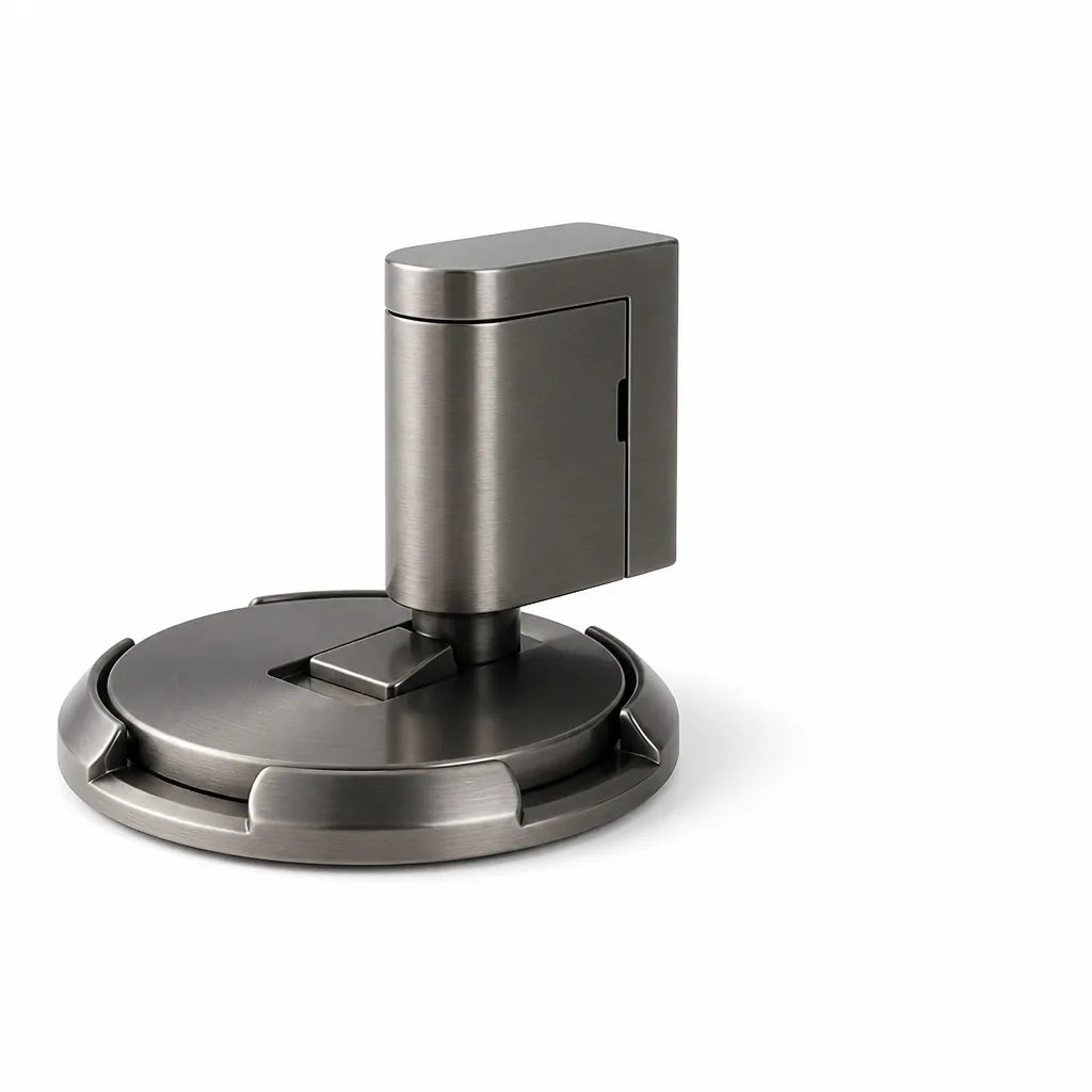 Self-Locking Solid Brass Door Stopper (Adhesive & Screw Mount)