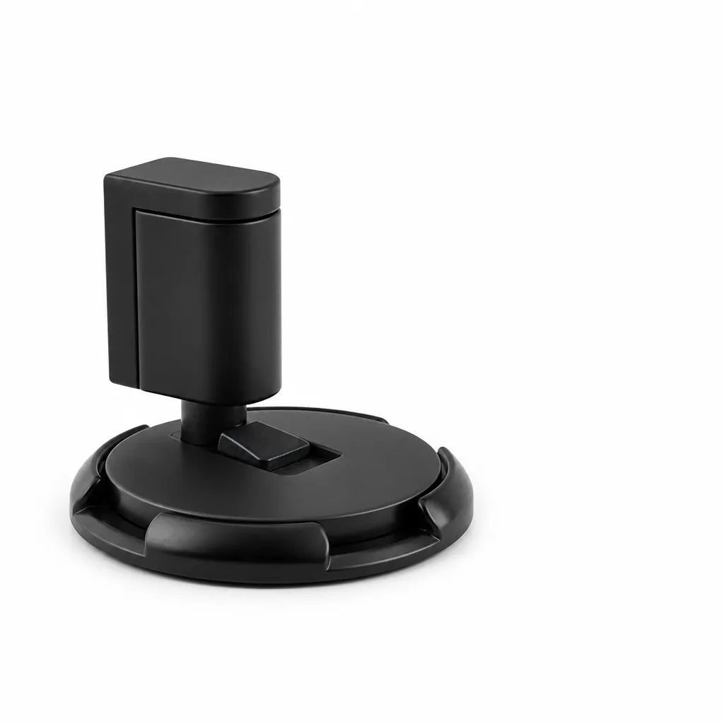 Self-Locking Solid Brass Door Stopper (Adhesive & Screw Mount)