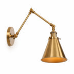 Antique Brass Clear Glass Adjustable Swing-Arm Wall Light (Hardwired)